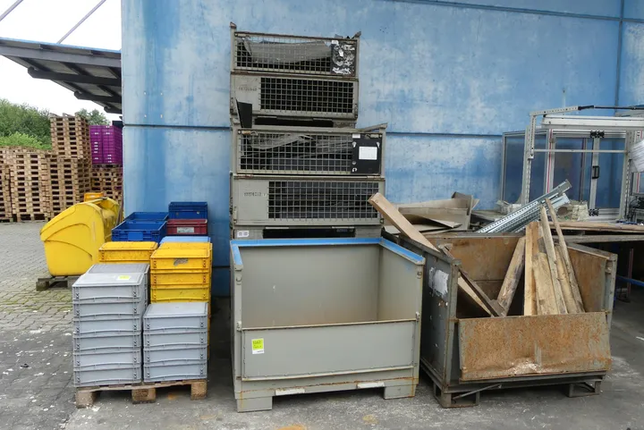 6x Stapelkiste/Stapelcontainer/Gitterbox mit Inhalt